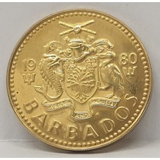 BARBADOS 1980 . FIVE 5 CENTS . COMMEMORATIVE PROOF COIN